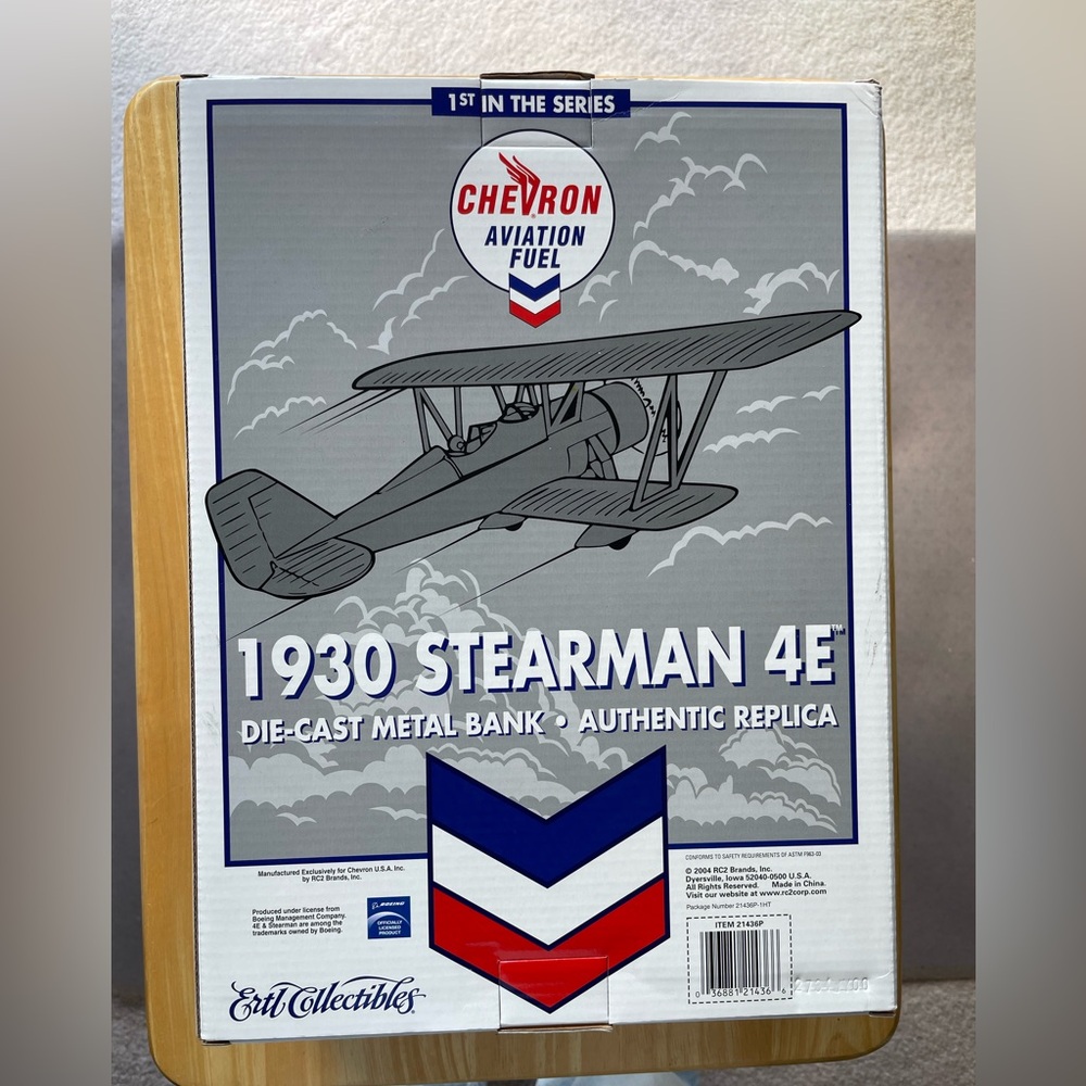 Chevron 1930 Stearman 4E Die-cast Special Edition Black Chrome Finish